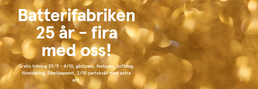 25 års jubileum på Friskis & Svettis i Ängelholm den 3 oktober 9.30-11.00